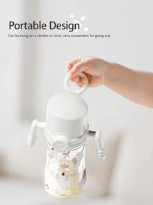 吸管杯，防胀气吸管杯，带手柄，适合婴幼儿，经FDA测试认证-300ML - 白色 - 查看 7