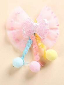 10pcs Pink Tulle Bow Hair Clips Set, Inject Dreamy Charm Into Any Hairstyle - Suitable For Girls And Women, Fit For Party, Birthday Or Daily Princess Look. Soft Tulle And Cute Details Create A Fairy Tale Atmosphere, Making Every Day Feel Special, Claw Clips, Hair Claws, Hair Slide, Hair Barrettes, Fall - Multicolor - View 2