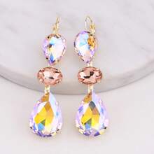 1 Đôi bông tai dài đính đá Rhinestone hàn hợp kim đồng thủ công cho nữ - phong cách 1 - Xem 11