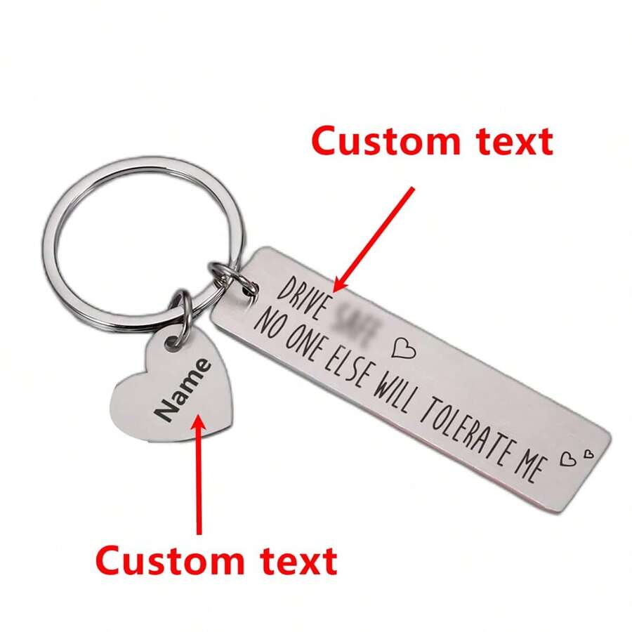 Christmas Gifts Couple, Drive No One Else Will Tolerate Me, Personalized Keyring For Boyfriend, Anniversary Gift For Boyfriend Him Her,Custom Keychain,Delicate Romance,For Office,For School,For Classroom,For Teacher Gifts,For University,For Colleague,For Dorm Rooms - Black - View 1