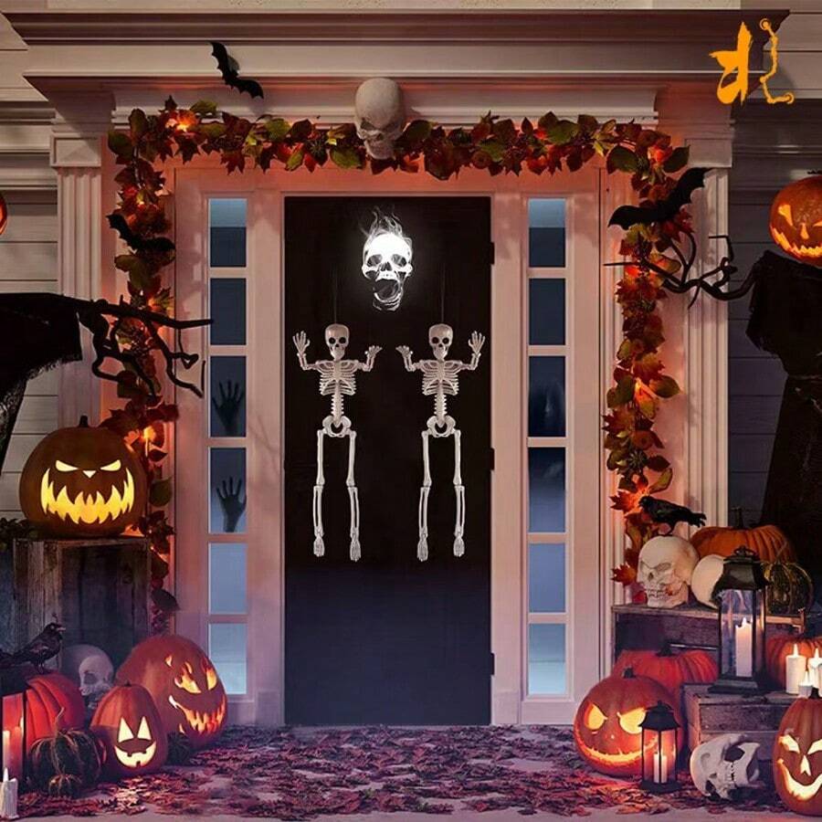 Halloween Skeleton Decoration, Movable Skeleton Prop For Haunted House, Holiday Scene Decor - Multicolor - View 1