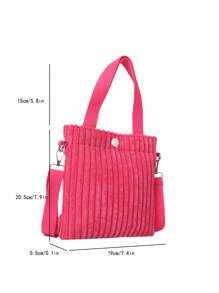 1 件灯芯绒单肩包轻便迷你斜挎包街头时尚手提包女士钱包钱包钱夹 - 彩色 - 查看 4