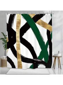 Black Matisse Flower Shower Curtain, Vintage Abstract Floral Leaves Aesthetic Retro Art 70s Modern Bathroom Set Accessories Decor With Hooks