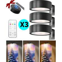 1/3/4/5/6個裝無線金屬壁燈，LED相框燈電池供電，夜燈，書燈，磁吸式無線壁燈，無線射燈，展示燈射燈，3種照明模式藝術展示燈，150mAh遙控 - 三色款 - 查看 13