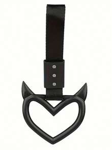 1Pc Rings Heart Shaped Car Handle Straps Drift Charm Rear Bumper Warning Ring Decor Subway Bus Broken Heart Handle For Car Interior