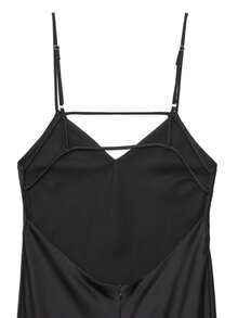 DEEKA New Sexy V-Neck Satin Backless Slip Dress, Elegant Party/Event Lingerie-Style Holiday Gown