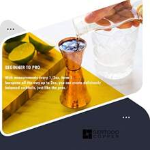 HUDouble Sided Jigger 1 Oz 2 Oz Measured Shots Hand Hammered 100 Pure Copper Single