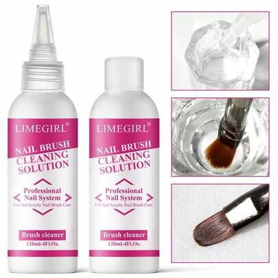  Limegirl Nail Brush Cleaner And Conditioner - Quickly Clean Gel Nail Brushes, Paint Brushes, Airbrushes, Art Tools, Preserver And Restorer For Kolinsky Acrylic Brush Etc.