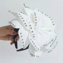 1pc Exaggerated Large Rose Flower Headpiece Fascinator Hat Women Wedding, Tea Party Hair Accessories, Kentucky Derby Bridal Hair Accessories, Luxury Headpieces Yellow Headband Halloween Rave Hair Accessories, Gifts