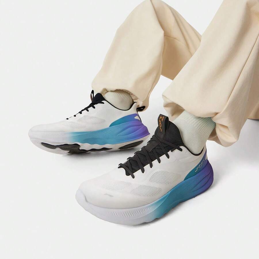 LI-NING 李宁男士 SOFT GO 2 V4 记忆海绵系带休闲鞋，经典休闲鞋，通勤时尚，AGLV091 - 白色 - 查看 1