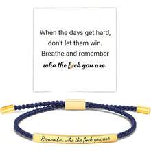 Pulsera de tubo Let Them para mujer, pulsera de motivación de autoestima, ajustable, cuerda trenzada hecha a mano, pulsera grabada, de acero inoxidable para mi hija, joyería inspiradora regalo para - Rosa y plata rudos - Ver 22