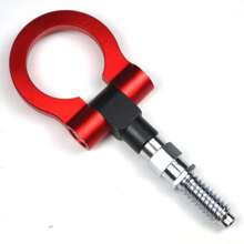 1件汽车改装前保险杠拖车钩欧式通用拖车钩汽车后前拖车仿真赛车环车辆牵引钩。