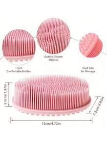 1个硅胶清洁刷，适用于淋浴、洗发、沐浴等，双面摩擦沐浴刷，按摩沐浴刷，浴室清洁工具