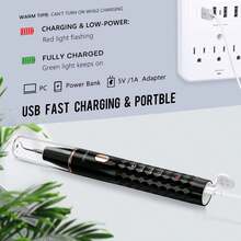 1 Set Electric Tartar Eraser With LED Light, Tartar Eraser Cleaning Tool, 4 Replaceable Blades And 4 Dental Care Modes For Cleaning Teeth And Removing Tartar From Teeth, Father's Day Mother's Day Valentine's Day Gift (USB Rechargeable) - 黑色 - 查看 7