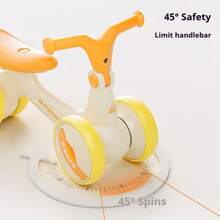 Andador e Brinquedo de Montaria B.Duck Baby - Carro de Empurrar Ajustável com 4 Rodas Anti-Tombamento, Certificado CE para 12-36 Meses (80-110cm), Capacidade de 25kg, Presente de Primeiro Aniversário/Natal