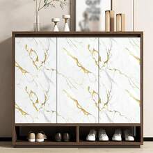 1 卷，优质大理石自粘墙纸，可移除 DIY 墙贴，防水、防油、易于维护和清洁，适用于厨房、浴室、墙壁装饰，现代简约艺术风格墙纸墙贴房间装饰壁纸贴纸墙壁卧室装饰厨房装饰家居装饰 - 白金 - 查看 7