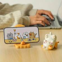 1 Peça Figura Decorativa de Gato Fofo, Suporte de Telefone Adorável, Ornamento de Mesa