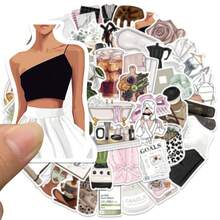 50张水彩贴纸，可爱动物和花卉贴纸，乙烯基防水贴纸，适用于水瓶、电脑、笔记本电脑、手机、行李箱、笔记本、冰箱等。 - I - 查看 9