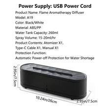 جهاز نشر الروائح الأساسية بالموجات فوق الصوتية بإضاءة لهب ملون سعة 260 مل، جهاز نشر الروائح العطرية، جهاز نشر الزيوت الأساسية المحمول بمنفذ USB، مرطب الهواء