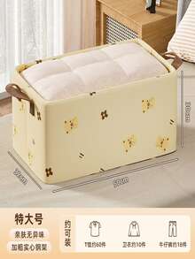 1 pieza Caja de almacenamiento de ropa plegable y plegable con asa, gran capacidad, cesta de almacenamiento portátil reforzada para ropa de cama, edredón, ahorro de espacio en el armario, dormitorio, hogar, dormitorio, cesta de lavandería, organizador de juguetes