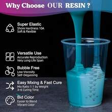 2 件高弹性硅胶模具制作套件，15A 液体硅橡胶，无味 - 1:1 混合比硅胶，适用于 DIY 硅胶模具制作、蜡烛模具、3D 树脂铸造（8.8 盎司 A + 8.8 盎司 B） - 綠色 - 查看 6