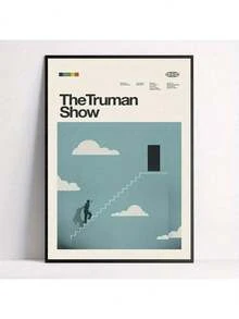 1 幅无框帆布海报，“楚门的世界”绘画，帆布墙艺术，艺术品墙画，可作为礼物、卧室、办公室、客厅、咖啡厅、酒吧、墙壁装饰、家庭和宿舍装饰 - 多款可選擇 - 查看 1