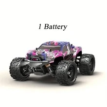 High-Speed Full Scale 4WD RC Car, All-Terrain Monster Truck, RC380 High Speed Motor, With Adjustable Strength Shock Absorber, 2.4GHz Remote Control, With 2 Rechagreable Batteries, Outdoor Sports Drifting/Racing/Climbing, Birthday Christamas Gifts For RC Hobby Beginner - 紫色 - 查看 13