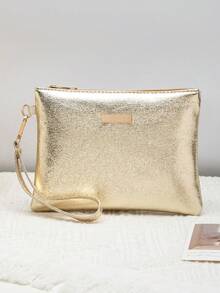 1 chiếc ví cầm tay đựng tiền xu dành cho nữ, thích hợp cho các quý cô, các cô gái, đi ăn tối, đi chơi tối, tiệc tùng, mua sắm, đi làm hàng ngày, du lịch và các dịp khác - Vàng - Xem 3