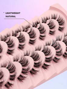 Asiteo 9 Pairs Luxury Natural Look False Eyelashes - Fluffy Soft, Lightweight Transparent Band, Create Charming Eye Makeup - Reusable, Easy To Wear - Bulu Mata Alami - View 5