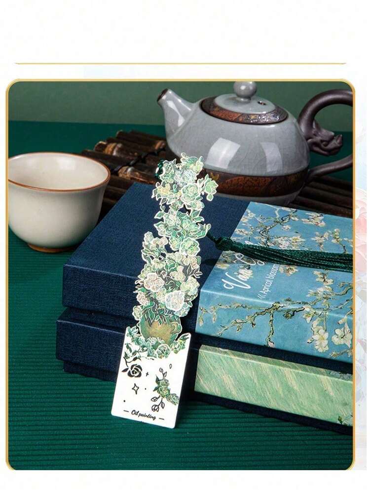 1pc Metal Bookmark, Van Gogh Painting Hollow Imprint Series Book Page Clip, Gift Set, New Year Souvenir (Actual Product May Differ From Image) - Multicolor - View 3