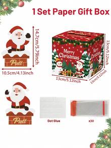 1 set cutie cadou extractibilă cu bani de Crăciun fericit, cutie cadou surpriză Moș Crăciun, decorațiune de Crăciun, ornamente de Crăciun, suport distractiv pentru bani surpriză pentru prieteni, iubite, soții, surori, accesoriu perfect pentru petrecerea de sărbători, cadou de petrecere de Crăciun, favoare pentru petrecerea de sărbători, decor de Crăciun - roșu - Vizualizare 4