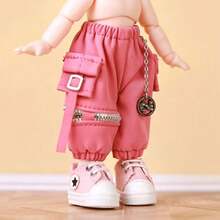 OB11 婴儿服装链条工装裤 适用于 Ob11 1/12 娃娃服装 日常休闲时尚配饰 儿童 DIY 链条工装裤 - 彩色 - 查看 9