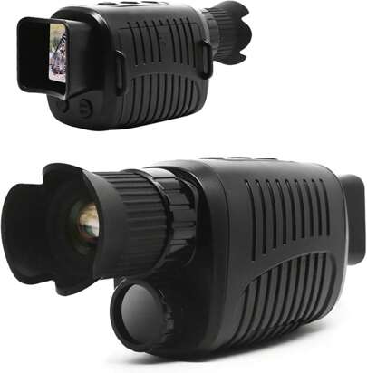 Monóculo de visão noturna para caça, acampamento e observação da vida selvagem, e câmera de vigilância IP54 à prova d'água com infravermelho de 7 níveis e visão noturna ajustável