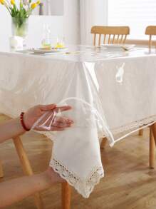 Wodoodporny, odporny na rozlanie oleju, przezroczysty, plastikowy kwadratowy obrus, winylowy, PVC, farmowy, przezroczysty, łatwy do czyszczenia, ochronny na stół do kuchni i jadalni