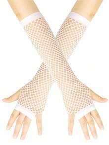 1 双女式长款露指渔网手套，80 年代派对装饰，新年派对装饰 - 查看 8