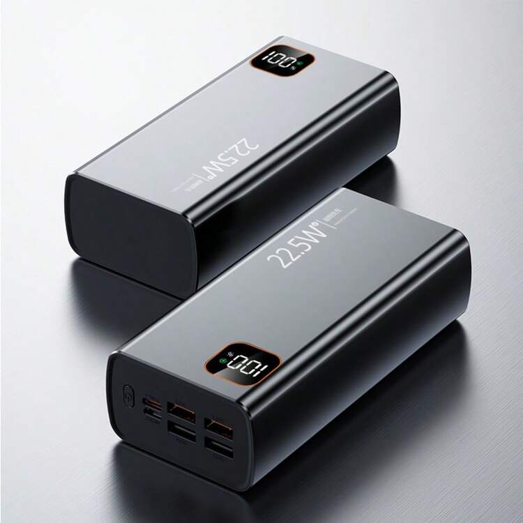 50000mAh Mobile Power Supply, LED Battery Display, Type-C Fast Charging, Large Capacity Super Fast Charge Power Bank, Suitable For Mobile Phones//Android Electronic Devices Charging, Outdoor Portable Emergency Power Backup Battery Pack - Black - View 8