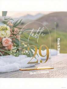 OUTANA 1个亚克力婚礼桌号牌（数字1-40），可单独使用或组合使用，适用于座位指示或预订标记。适用于酒店用品、聚会、毕业季、婚礼场地装饰、周年纪念、新娘送礼会、订婚派对、婚礼细节和生日庆祝活动。（尺寸：5.9 x 3.94英寸） - 彩色 - 查看 26
