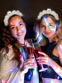 1pc Disco Ball Headbands Silver Disco Costume Headpieces 70s Vintage Headbands For Women Birthday Party Accessory Halloween Cosplay Party Supplies For Women, Ideal As High-End Holiday Gift Halloween Accessories