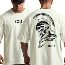 Spartan Oversized T-Shirt For Bodybuilder Gym Workout - 奶油色 - 查看 2