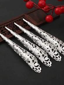 10pcs Set Hypoallergenic Metal Fingernail Nail Covers, Finger Joint Protectors - Ancient Queen Halloween Costume Accessory, Drama Dance Performance Decoration - Multicolor - View 11