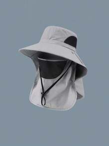 1pc Unisex Sun Protection Outdoor Fishing Cap, Wide Brim Anti-UV Neck Cover For Hiking, Fishing, And Other Outdoor Activities