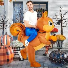 成人充气松鼠服装，松鼠服装，男女充气服装，骑乘式松鼠服装，趣味松鼠服装，圣诞节万圣节充气服装 - 棕 - 查看 5