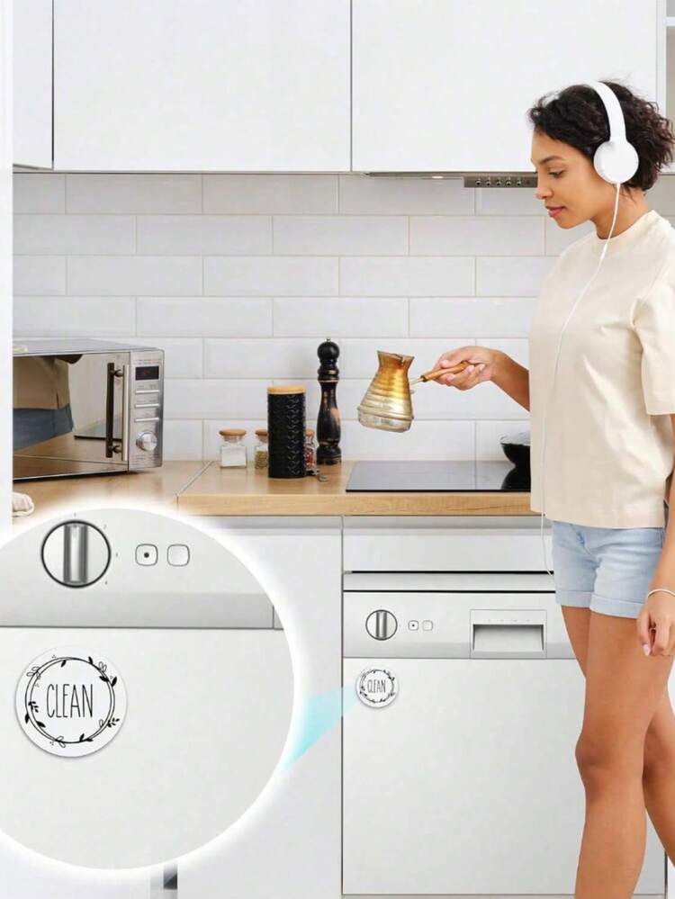 1pc Dishwasher Magnet Clean Dirty Sign, Universal Double-Sided Clean Dirty Magnet For Dishwasher, Refrigerator Or Washing Machine, Strong Magnetic No Scratches Best Gifts Birthday Graduation - Multicolor - View 4