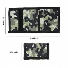 Carteras de camuflaje para hombres, mujeres y tarjetero, mini cartera, monedero, billetera plegable, regalo - Negro - Ver 9