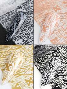 Beautizon Nailartlab 10Pcs Retro Art Graffiti Starry Sky Nail Art Transfer Paper, DIY Nail Art Y2K Style Design Self-Adhesive Nail Art Starry Sky Paper For Women Salon Nail Art Supplies Nails - Multicolor - View 3