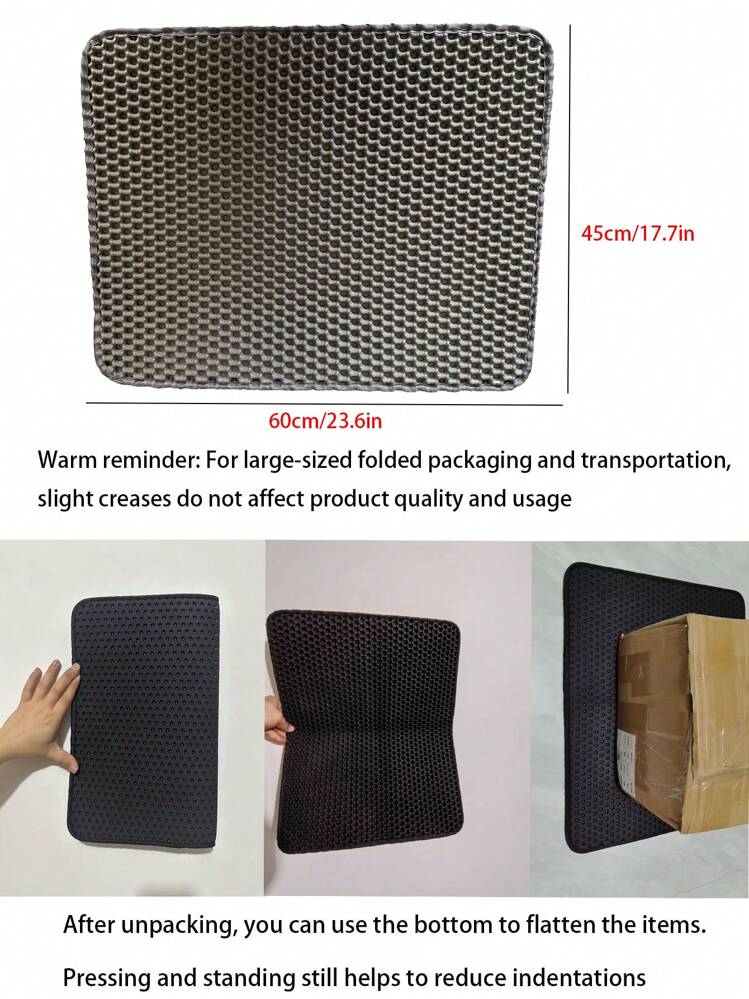 大号双层EVA材质猫砂垫，防溅防漏，可洗猫砂收集垫，方便清洗，多种尺寸可选，宠物猫砂盆垫 - 灰色 - 查看 14