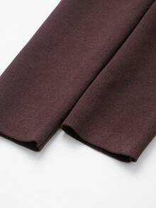 V-Neck Solid Color Casual Knit Sweater With Metal Buttons, Suitable For Spring/Autumn/Winter - Brown - View 6