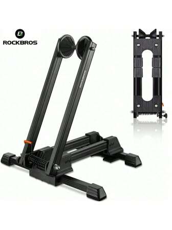 ROCKBROS Supporto da pavimento pieghevole per bicicletta da montagna in lega ROCKBROS, supporto pieghevole per bicicletta da montagna per parcheggio interno, adatto per biciclette da 20" a 29", colori nero e bianco disponibili