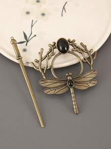 1pc Dragonfly, Owl, Bohemian Totem Vintage Zinc Alloy Hair Clip, All Seasons, Bun Extension, Hair Bun Maker, Bun Hair Piece, Hair Styling Pins, Pins For Hair, Bobby Pins, Hair Accessories, Head Accessories - Multicolor - View 14
