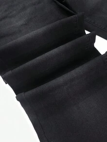 女士复古优雅街头风白色喇叭牛仔裤 Y2K 性感弹力黑色喇叭裤度假休闲喇叭裤，2026 春夏款 - 黑色 - 查看 10